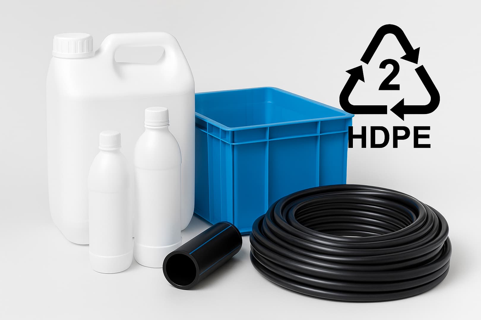 Ảnh: các sản phẩm phổ biến làm từ nhựa HDPE mật độ cao